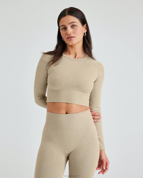 nw grundläggande sömlös långärmad ljusbrun Bik Bok Kläder 6T6V218